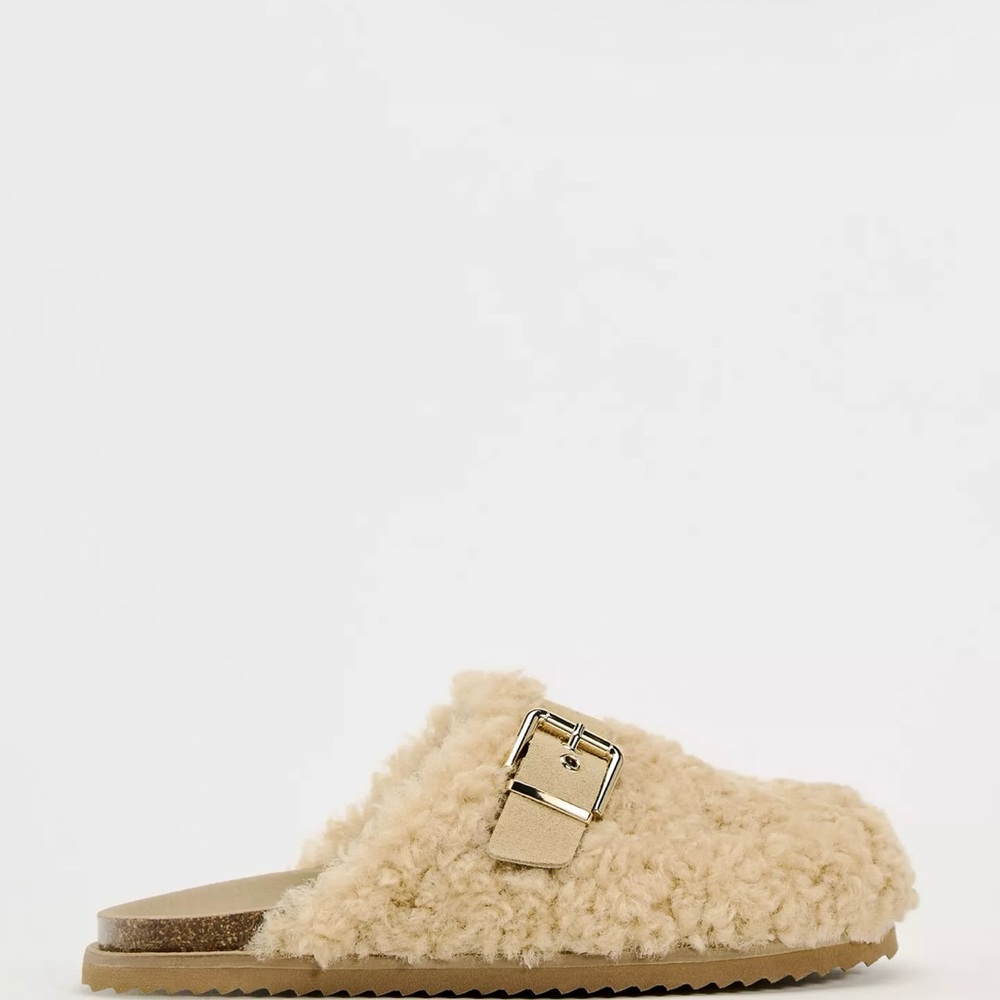 Zara Faux Fleece Clogs
